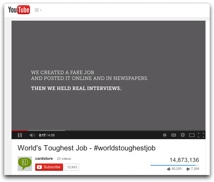 World's Toughest Job You Tube Video